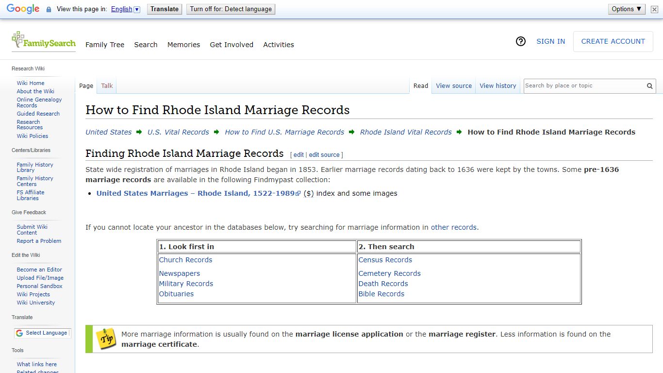 How to Find Rhode Island Marriage Records • FamilySearch